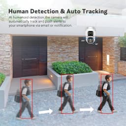 4MP 4G Wifi Surveillance Camera AI Auto Tracking Color Night Vision Two Way Audio Outdoor Dual Lens Dual Screen PTZ Security Cam