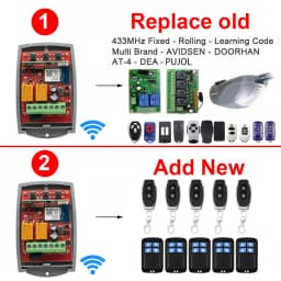 Tuya Universal Smart Wifi Receiver 2CH 12V 24V 220V Garage Door Remote Control Opener Controller 433/433.92 Mhz Transmittern