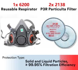 6200 2135/2138 P3 R Particulate Filter with nuisance level Half Facepiece Mask Reusable Respirator Organic Vapor for 3m 6200