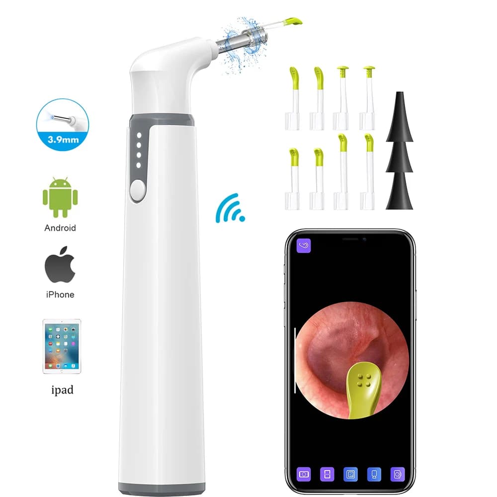 Wifi Otoscope Ear Camera 3.9mm 1080P HD Ear Scope with 6 LED Lights for Kids and Adults Support Android and iPhone