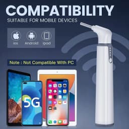 Wifi Otoscope Ear Camera 3.9mm 1080P HD Ear Scope with 6 LED Lights for Kids and Adults Support Android and iPhone