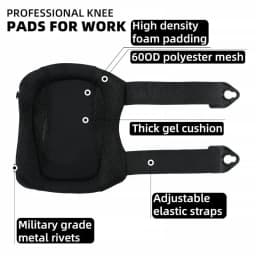 Professional Knee Pads for Work with Secure Double Straps & Regulable Clips Would Industrial Heavy Duty Tactical Gardening