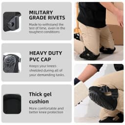 Professional Knee Pads for Work with Secure Double Straps & Regulable Clips Would Industrial Heavy Duty Tactical Gardening