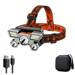 5 LED Headlamp Rechargeable with Built in 18650 Battery Strong Light Headlight Camping Adventure Fishing Head Light Flashlight