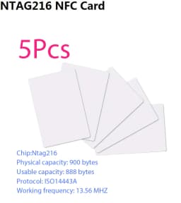 Ntag216 NFC Cards Printable NFC 216 Card 888 Bytes Memory iOS Compatible Digital Business NFC Tags for All NFC Enabled Devices