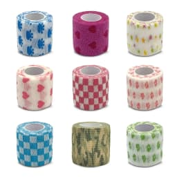 Printed Self Elastic Adhesive Athletic Tape Wraps 2.5cm Sports Colorful Bandage for Tattooing Finger Joint Knee Pet
