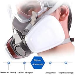 6200 Type Gas Mask Industrial Half Face Painting Spraying Respirator With Protective Glasses Suit Safety Work Filter Replace