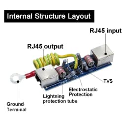 100M Single Network Lightning Protection Device RJ45 Surge Protector 1CH Thunder Preventer For CCTV IP POE Cameras