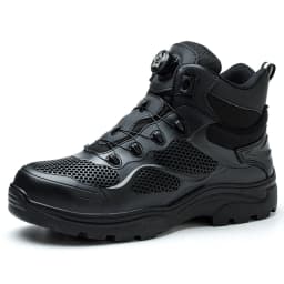 Men's New High-Top Knob Buckle Lightweight Breathable Anti-Smash Steel Head Anti-Stabbing Safety Protection Work Shoes