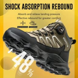 Men's New High-Top Knob Buckle Lightweight Breathable Anti-Smash Steel Head Anti-Stabbing Safety Protection Work Shoes