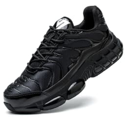 Men's New High-Top Knob Buckle Lightweight Breathable Anti-Smash Steel Head Anti-Stabbing Safety Protection Work Shoes
