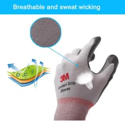 3M Work Gloves Comfort Grip wear-resistant Slip-resistant Gloves Anti-labor Safety Gloves Nitrile Rubber Gloves Comfortable