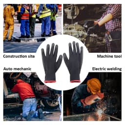 12 Pairs of Protective Work Gloves Wear-Resistant Non-Slip Anti-Static Gardening and Woodworking Machinery Safety Work Gloves