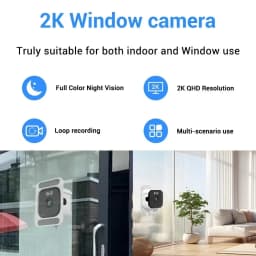 2K Window Camera 5GHz WiFi Indoor Cameras For Home Security Color Night Vision Motion Detection 24/7 Recording Quick Install