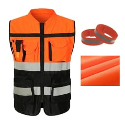 Durable Multi Pocket Workwear Vest With/Without Waistband Strip Protective Clothing Safety For Night Running Factory Unisex