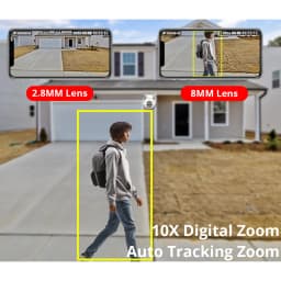 8MP 4K IP Camera Wifi PTZ Dual Lens 2.8mm 8mm 10x Digital Zoom 4MP Outdoor Surveillance Security CCTV Video CamHipro CamHi Cam