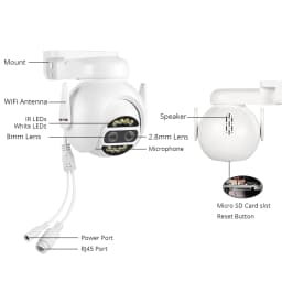 8MP 4K IP Camera Wifi PTZ Dual Lens 2.8mm 8mm 10x Digital Zoom 4MP Outdoor Surveillance Security CCTV Video CamHipro CamHi Cam