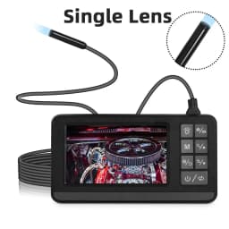 KERUI Dual Lens Industrial Endoscope Inspection Camera 4.3" LCD With Light HD 1080P IP67 Waterproof Borescope LED Sewer Car