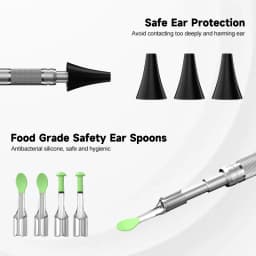 4.5'' IPS Digital Ear Camera HD1080P 3.9mm Ear Sticks Ear Picker 6 LEDs Ear Wax Removal Tool Ear Cleaning Stick For Child Adults