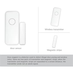 PGST Wireless 433MHz Magnetic Window Door Sensor for Alarm System Home Burglar Kits Security Door Lock Switch Host Accessories