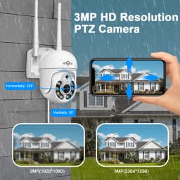 5MP WIFI Camera Outdoor 1536P 5X Digitial Zoom PTZ IP Cameras Audio P2P CCTV Surveillance work with Hiseeu Wireless CCTV System