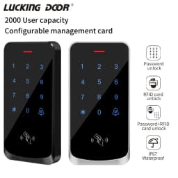Access Control System IP67 Waterproof RFID EM Door Lock Opener Keypad Backlight Touch Screen Wiegand 26 34 Card Reader