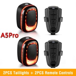 Bicycle Alarm Taillight Anti Theft Bike Light Smart Auto Brake Sensing Remote Control USB Charging Waterproof Lamp