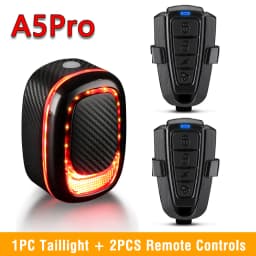 Bicycle Alarm Taillight Anti Theft Bike Light Smart Auto Brake Sensing Remote Control USB Charging Waterproof Lamp