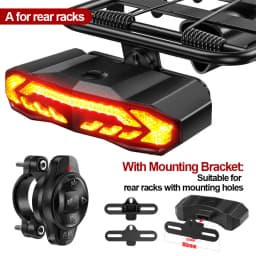 Awapow Bicycle Alarm Anti Theft Bike Taillight Alarm LED Waterproof Tail Light With Mounting Bracket 5In1 Intelligent Bike Lamp