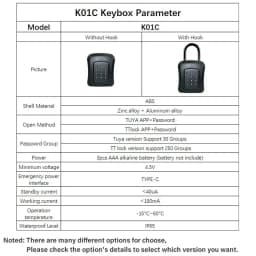 Tuya/TTlock Smart Password Key Box Outdoor IP65 Waterproof Anti-theft Box Safe Security Intelligent ABS/Metal Smart Wall Mount