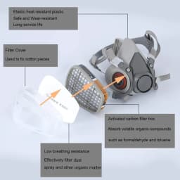 Gas Mask 6200 Set Vehicle Painting Spray with Cartridge Box 6001/6002 Orgainc Acid Vapors 5N11 Filters Dust-proof Mining