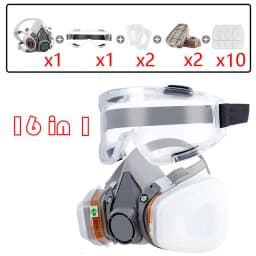 Gas Mask 6200 Set Vehicle Painting Spray with Cartridge Box 6001/6002 Orgainc Acid Vapors 5N11 Filters Dust-proof Mining