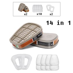 Gas Mask 6200 Set Vehicle Painting Spray with Cartridge Box 6001/6002 Orgainc Acid Vapors 5N11 Filters Dust-proof Mining