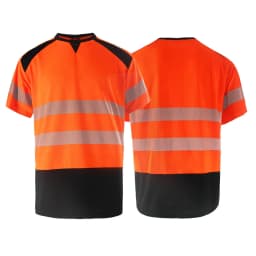 New Arrival Short Sleeve Safety T Shirt Orange High Visibility Reflective Shirt with Pockets Hi Vis Work Shirt