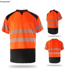 New Arrival Short Sleeve Safety T Shirt Orange High Visibility Reflective Shirt with Pockets Hi Vis Work Shirt