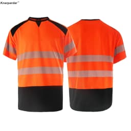 New Arrival Short Sleeve Safety T Shirt Orange High Visibility Reflective Shirt with Pockets Hi Vis Work Shirt