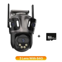 Three Screen WIFI IP Camera Outdoor 4K Dual Lens PTZ Camera AI Human Detection IP66 Waterproof CCTV Video Security Camera ICsee