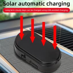 2PCS Solar Powered Car Fake Security Light Blue/Red Simulated Wireless Warning Lights Anti-Theft Alarm Flashing Signal Lamp