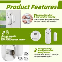 KERUI Door Window Magnets Sensor Detector with Battery 100dB Door Sensor Wireless Security Alarm for Home Working Independently
