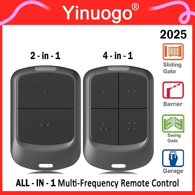 YNG800 MultiFrequency Garage Gate Remote Control 280MHz to 868MHz Rolling Code and Fixed Code 433MHz Hand Transmitter With Clip