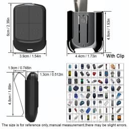 YNG800 MultiFrequency Garage Gate Remote Control 280MHz to 868MHz Rolling Code and Fixed Code 433MHz Hand Transmitter With Clip