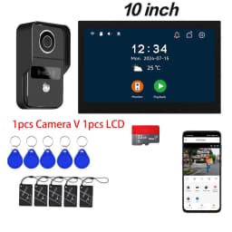 HD 1080P 2 Wire 7/10inch Touch Monitor WiFi Intercom Door Bell Video Intercom System For Home Doorphone Tuya Smart Life APP