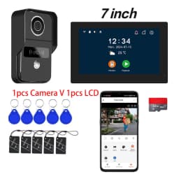 HD 1080P 2 Wire 7/10inch Touch Monitor WiFi Intercom Door Bell Video Intercom System For Home Doorphone Tuya Smart Life APP