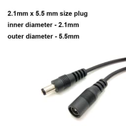 JIENUO DC 12V Power Adapter Extension Cable 5.5*2.1mm Male Female Power Cord Extend Wire 5M For Wireless CCTV Camera Wifi Router