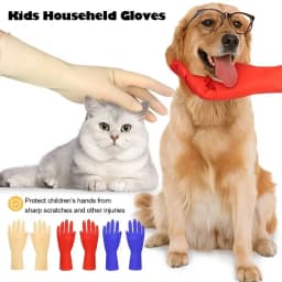 New Thickening 26CM Kids Work Gloves Rubber Red Yellow Blue Child Househeld Gloves Sleeveless Cleaning Gloves Washing Dishes