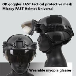 BOOIU Tactical Helmet Goggles Adjustable OP Goggles For FAST Helmet 90 Degree Detachable Hunting CS Games Protection Goggles