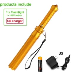 KDULIT Wolf Tooth Stick Flashlight Strong Light Charging Outdoor Super Bright Multi Functional Telescopic Self Defense Window