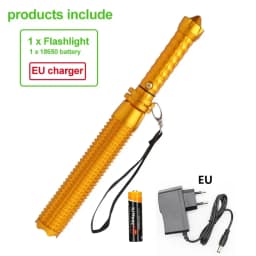 KDULIT Wolf Tooth Stick Flashlight Strong Light Charging Outdoor Super Bright Multi Functional Telescopic Self Defense Window