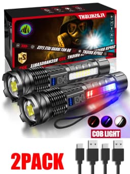KDULIT Wolf Tooth Stick Flashlight Strong Light Charging Outdoor Super Bright Multi Functional Telescopic Self Defense Window