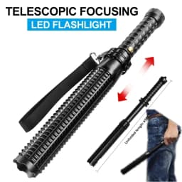 KDULIT Wolf Tooth Stick Flashlight Strong Light Charging Outdoor Super Bright Multi Functional Telescopic Self Defense Window